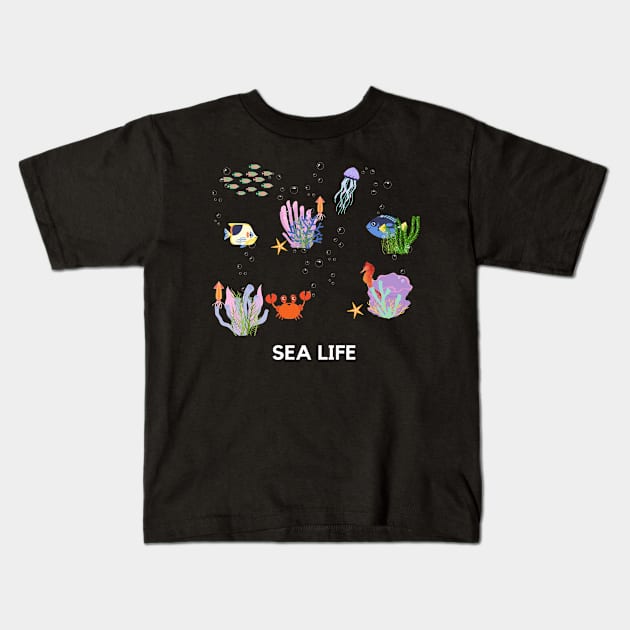 Sea Life Kids T-Shirt by mysr